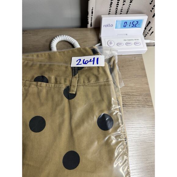 J.Crew Polka Dot Chino Pants Womens 8 Tan Black Ankle Crop 100% Cotton Preppy - Picture 12 of 12